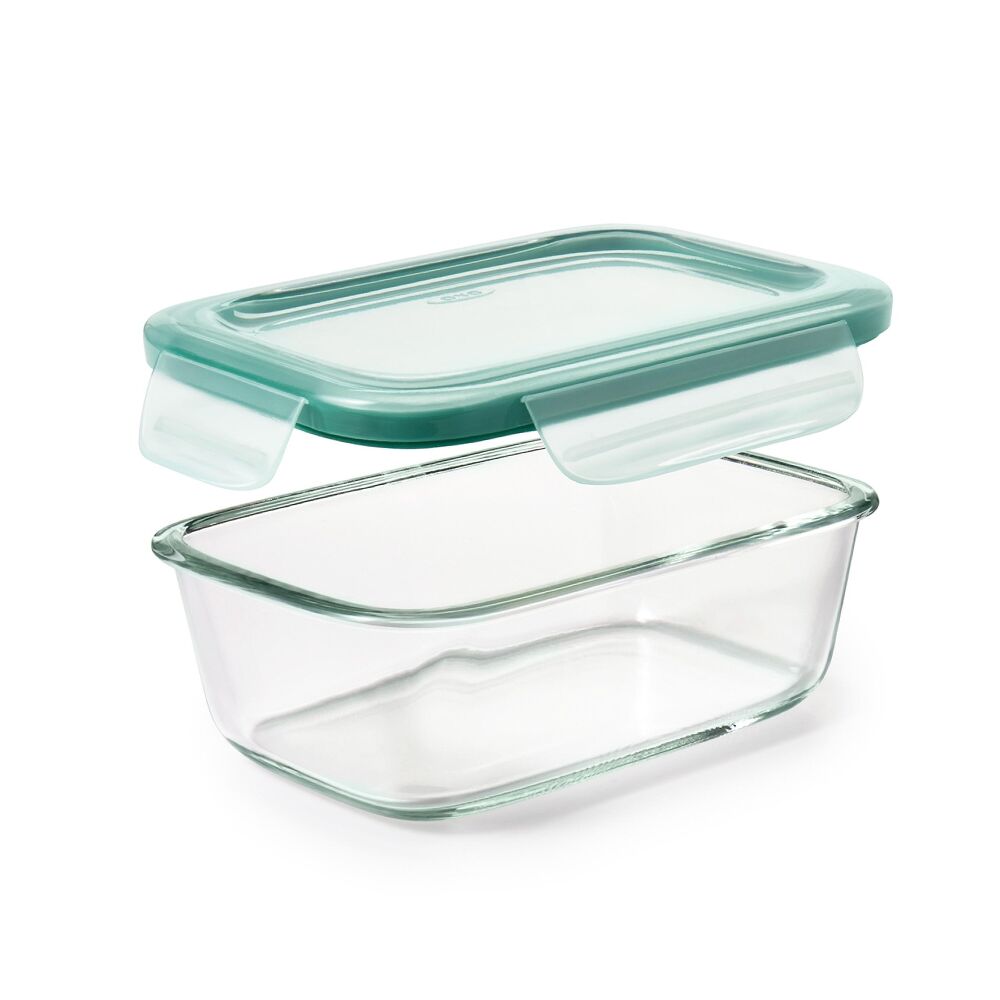 Smart Seal 3.5 Cup Glass Rectangle Container - Teal N7