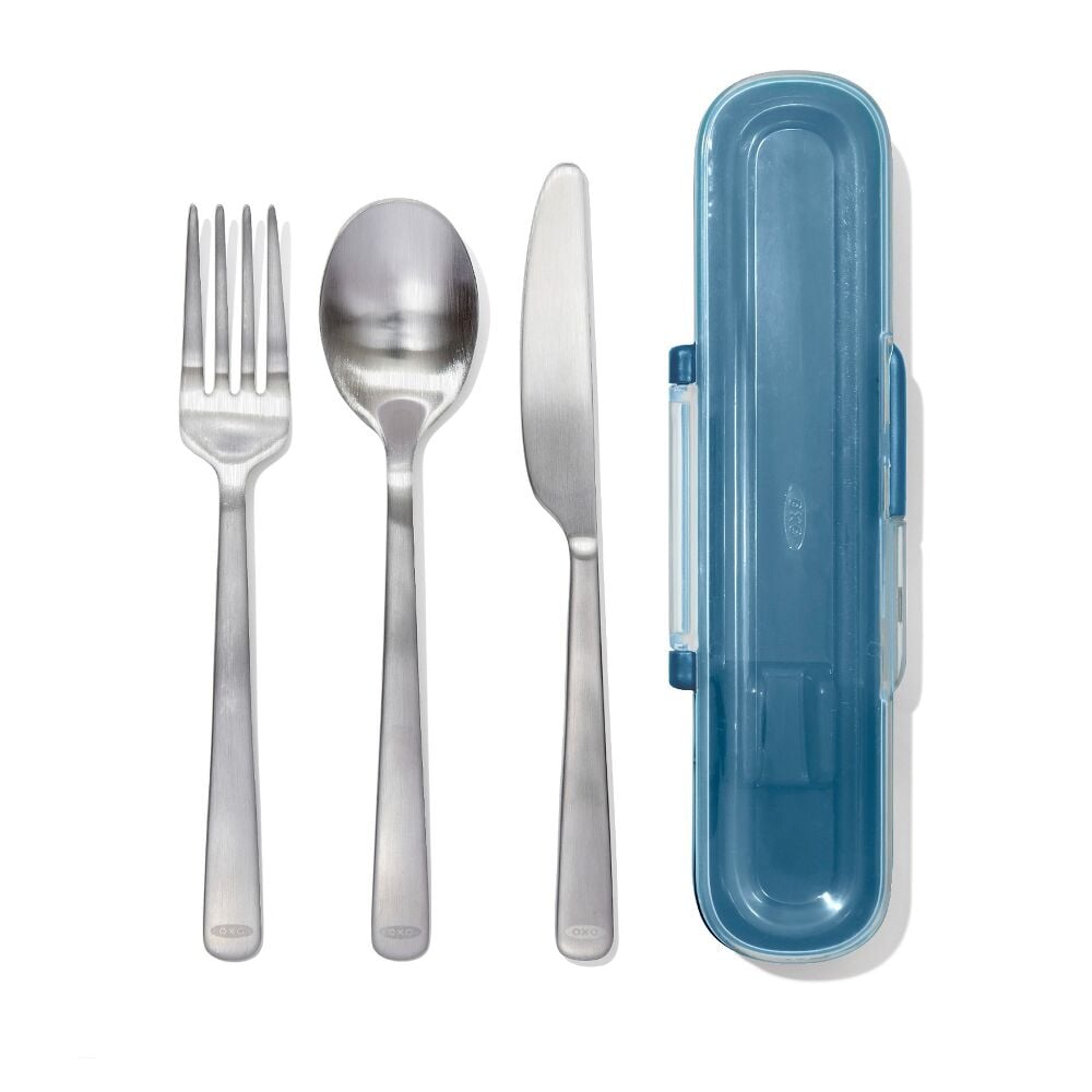 Prep & Go Stainless Steel Utensils With Case - Ocean Blue U0