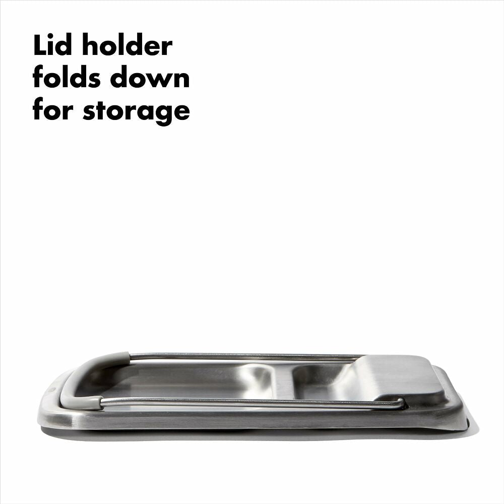 Stainless Steel Spoon Rest with Lid Holder H5