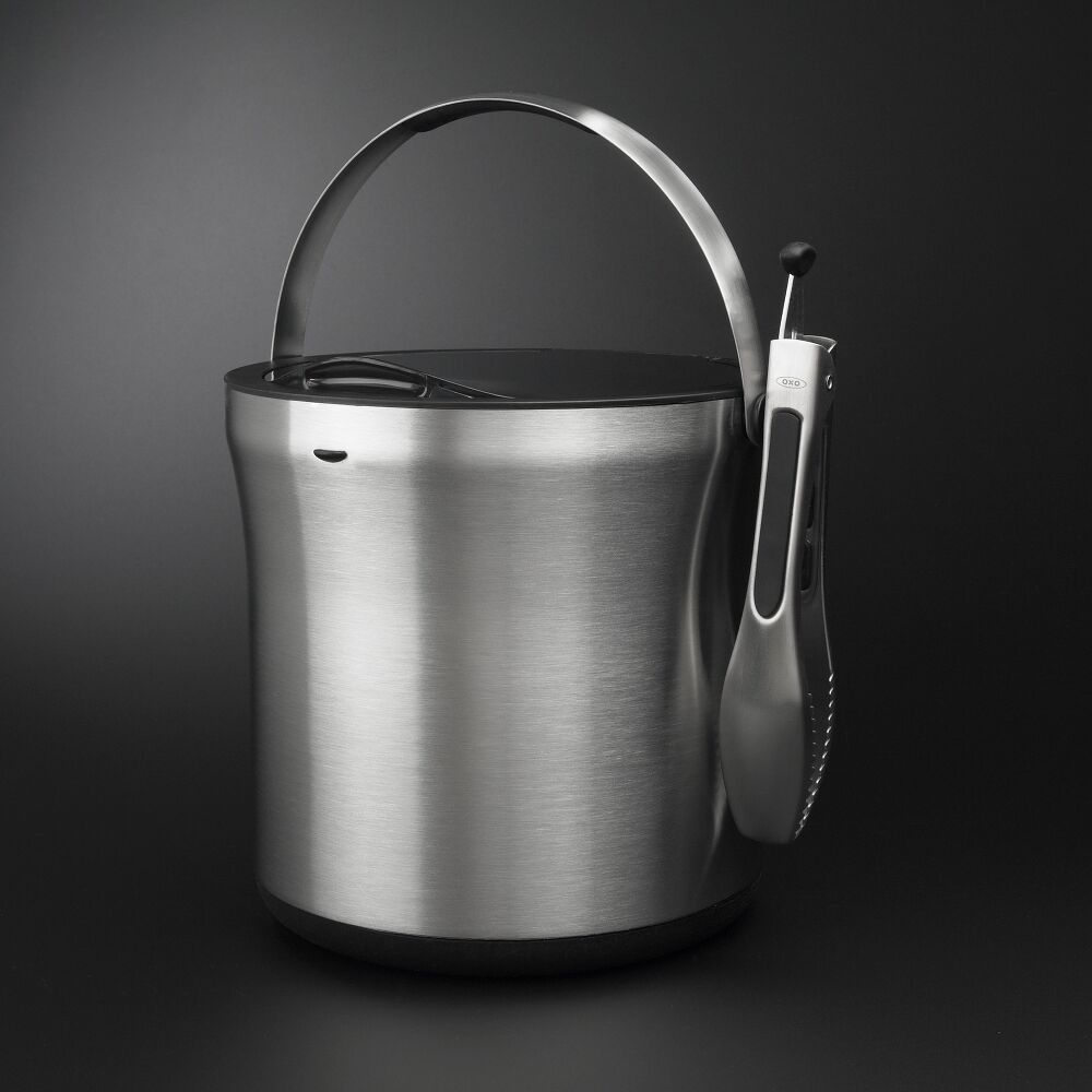 Steel Ice Bucket & Tong Set D8