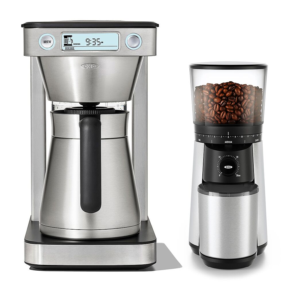 12-Cup Coffee Maker with Podless Single-Serve Function & Conical Burr Coffee Grinder Bundle X1