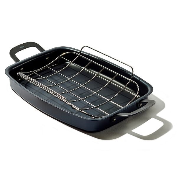 Carbon Steel Obsidian Series Roaster with Rack D7
