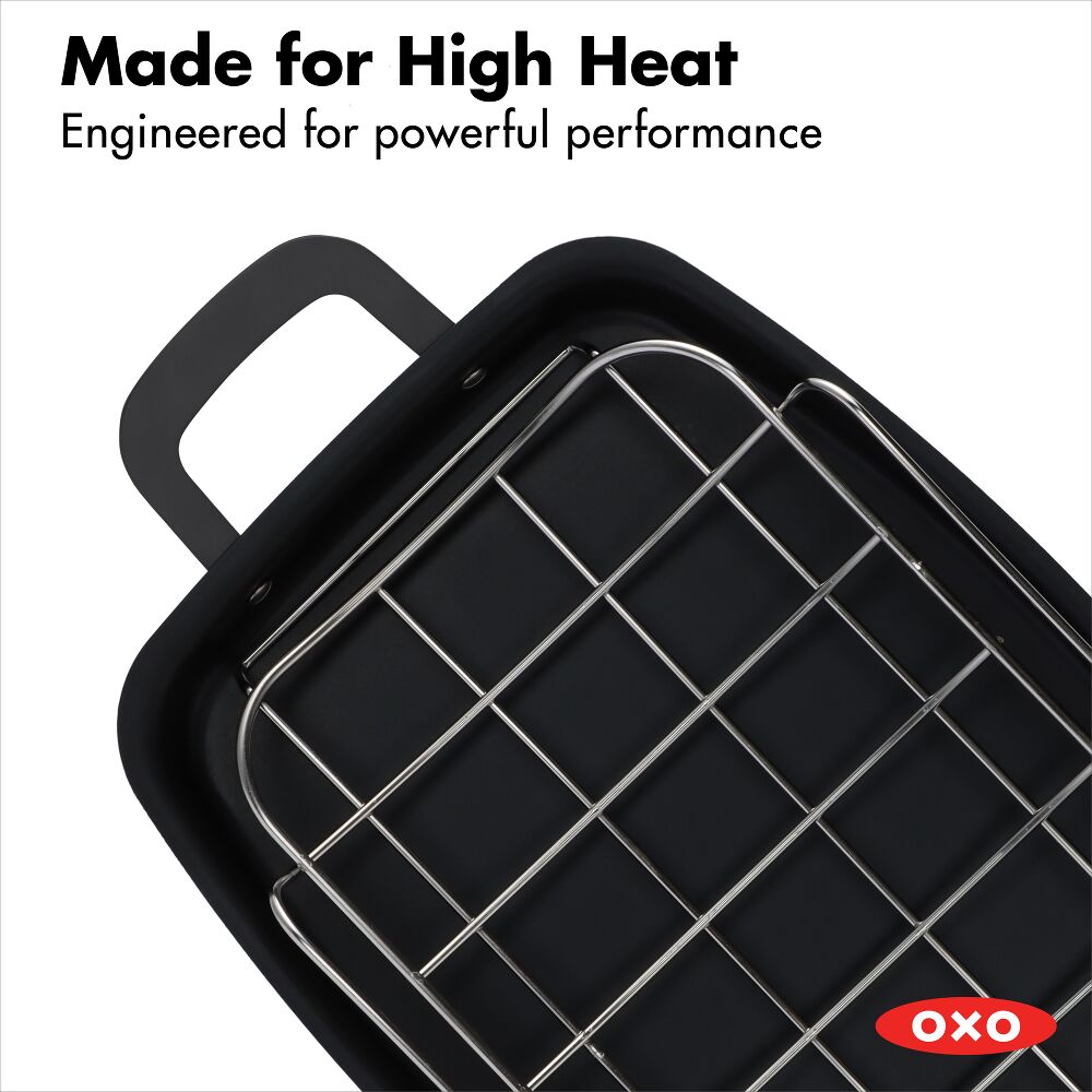 Carbon Steel Obsidian Series Roaster with Rack D7