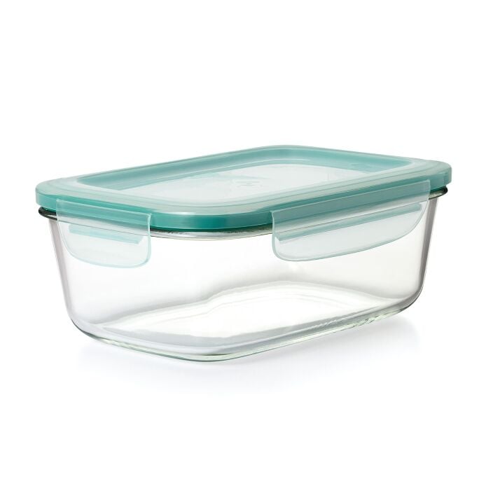 Smart Seal 8 Cup Glass Rectangle Container - Teal Z9