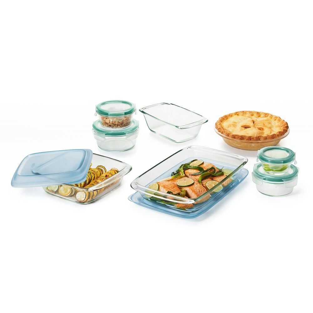 14-Piece Glass Bake, Serve & Store Set J0