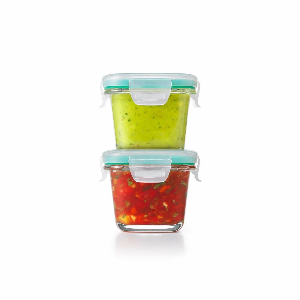 4 Piece Smart Seal Glass Mini Square Container Set L3