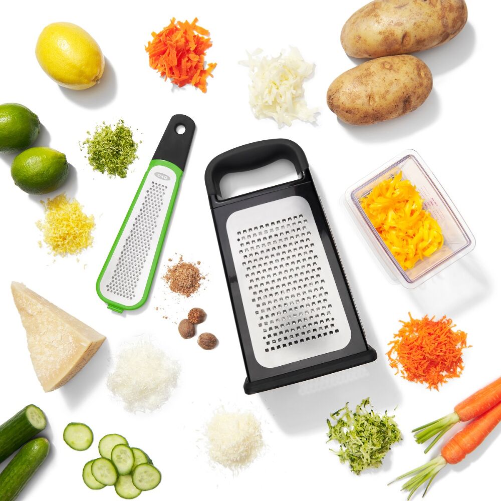 Etched Box Grater With Removable Zester B6