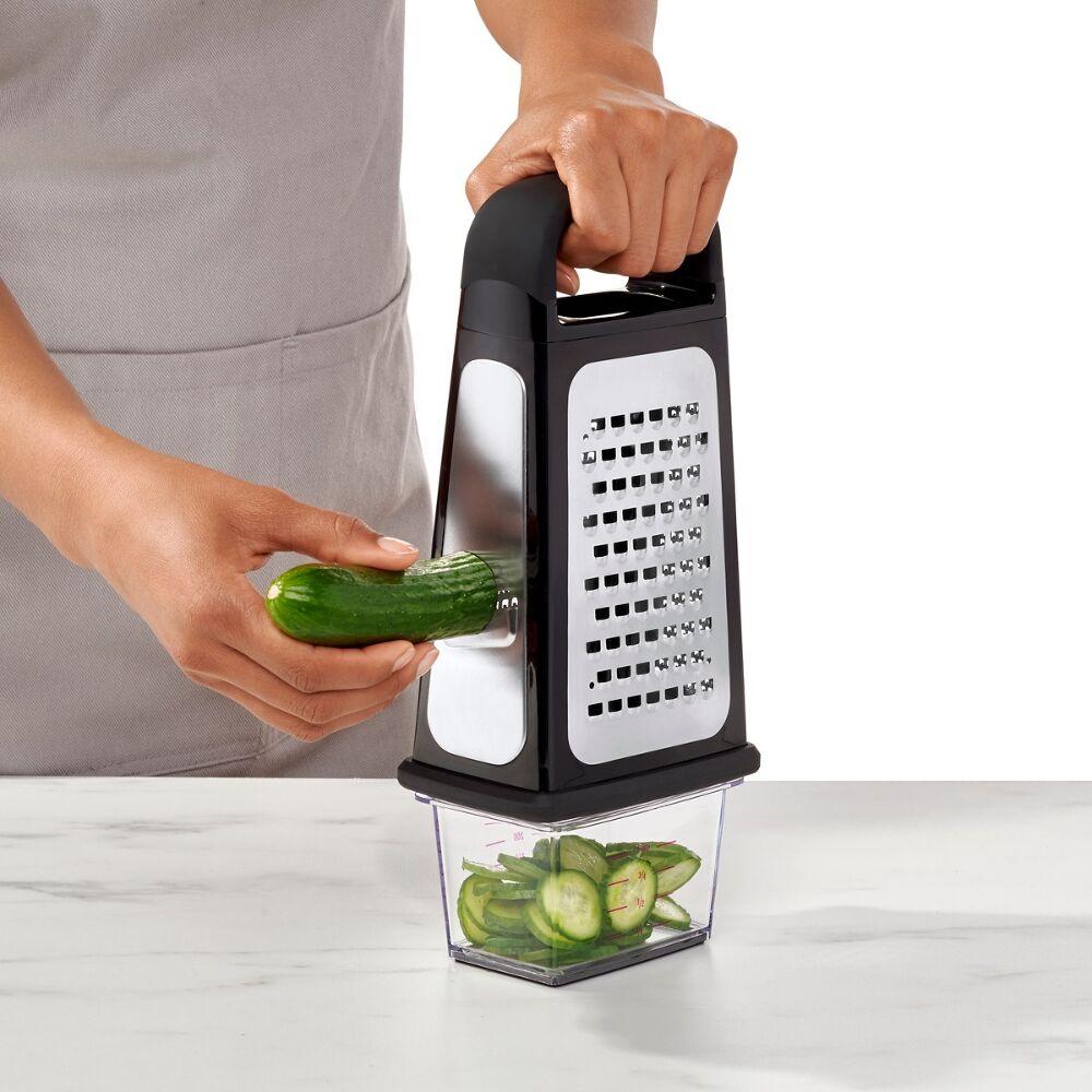 Etched Box Grater With Removable Zester B6