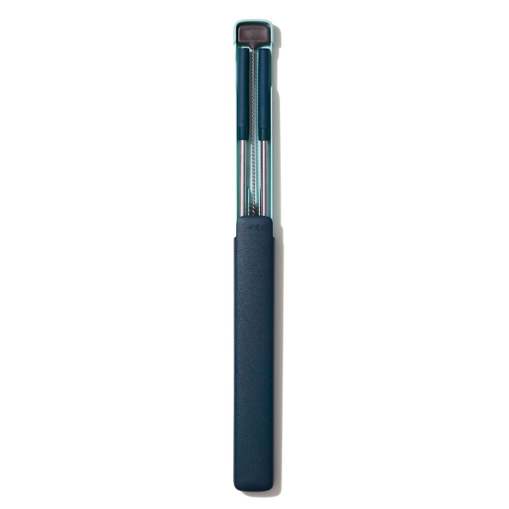 4-Piece Reusable Straw and Brush Set with Case Y5