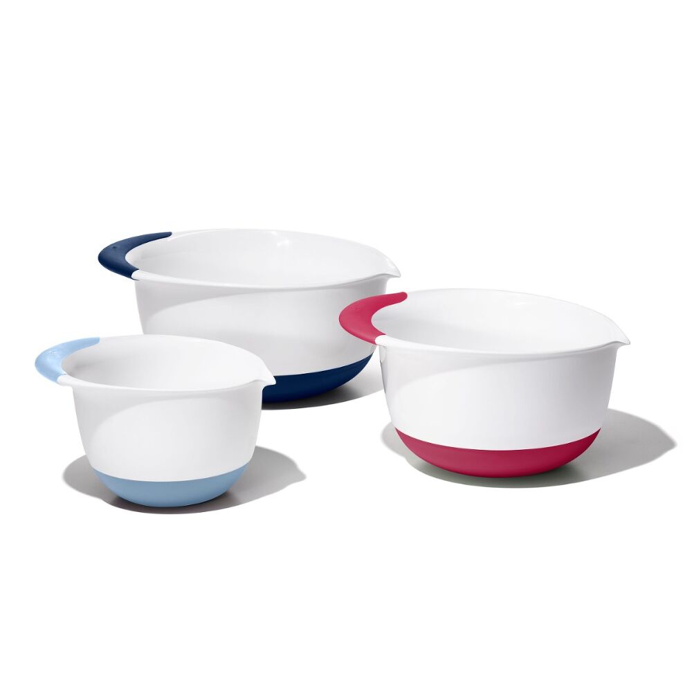3 Piece Mixing Bowl Set New Colored Handles O4