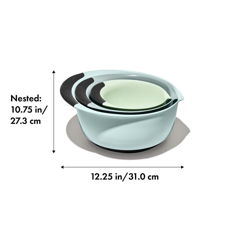 3 Piece Mixing Bowl Set - Cadet Blue, Tower Grey, Jade J9