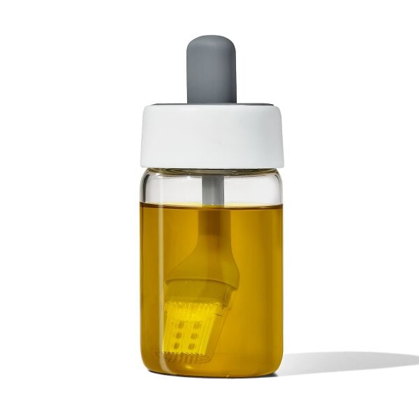 Glass Oil Bottle and Silicone Brush Set G5