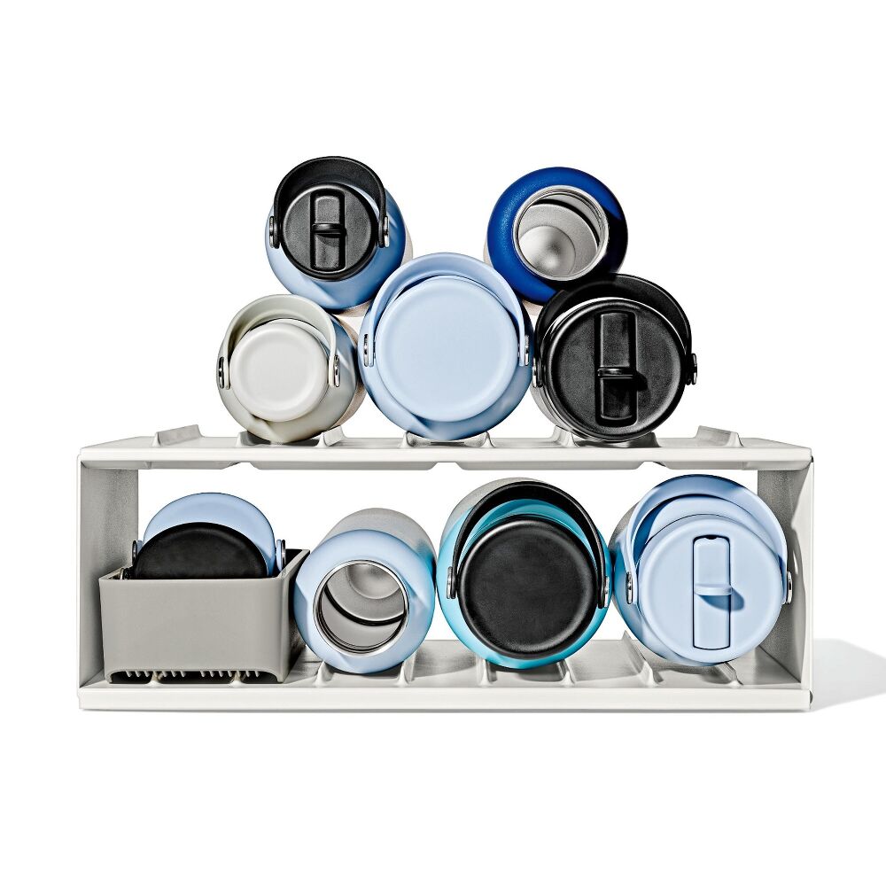 Water Bottle Organizer with Accessory Bin Q9