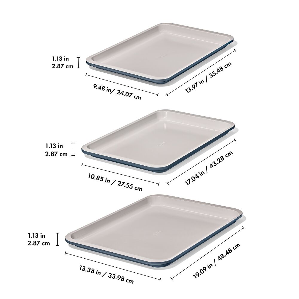 Non-Stick Pro Ceramic Coated Metal Bakeware 3 Pc Set M4