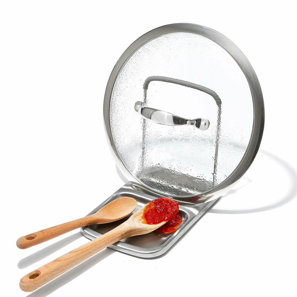 Stainless Steel Spoon Rest with Lid Holder H5