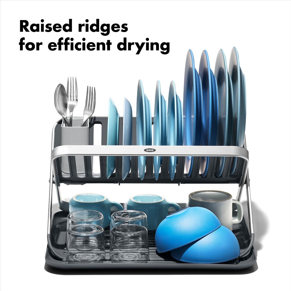 OXO Good Grips Aluminum Fold Flat Dish Rack B0