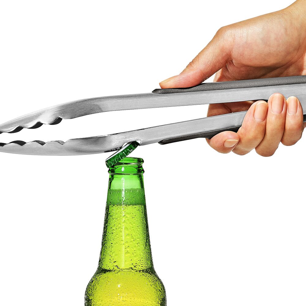 OXO Outdoor 10.5in Camp Stove Tongs with Bottle Opener V0