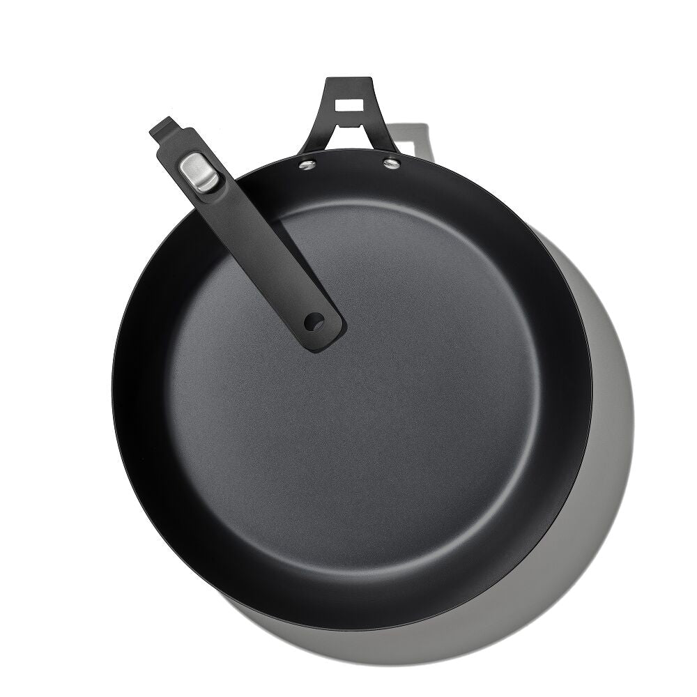 Outdoor 12-inch Carbon Steel Pan with Removable Handle Q8