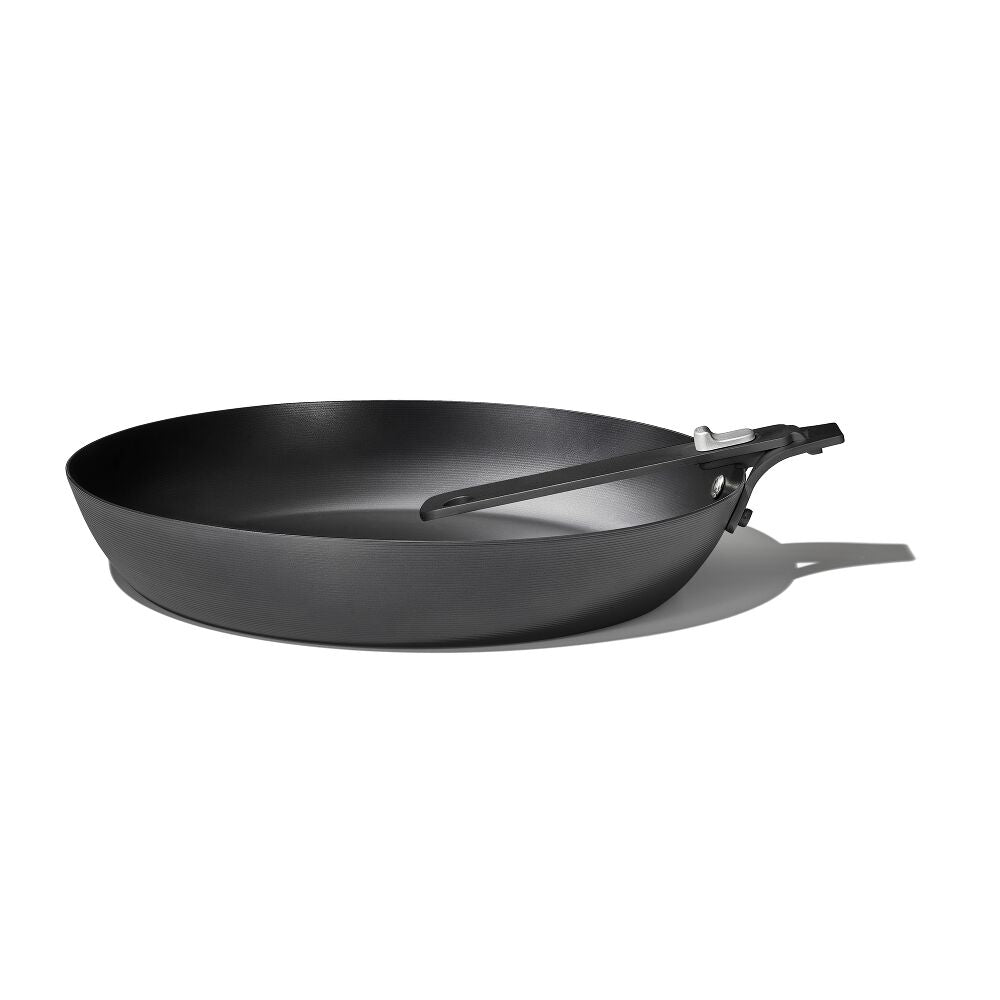 Outdoor 12-inch Carbon Steel Pan with Removable Handle Q8