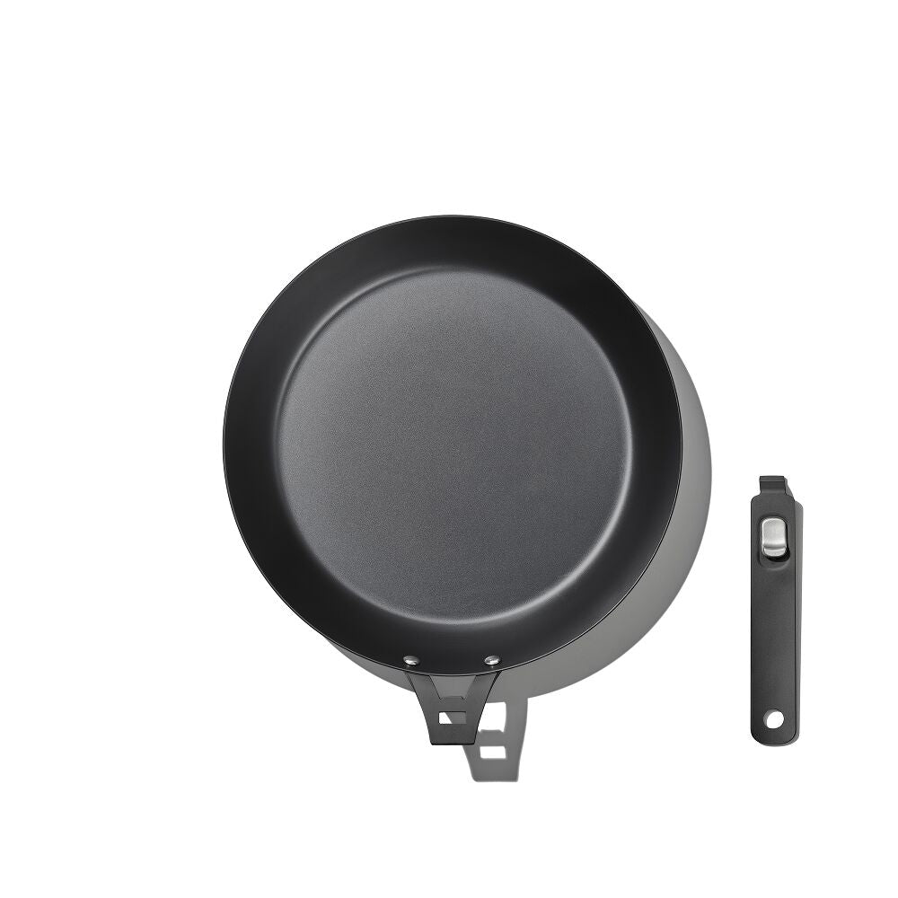 Outdoor 12-inch Carbon Steel Pan with Removable Handle Q8