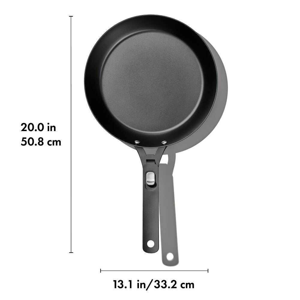 Outdoor 12-inch Carbon Steel Pan with Removable Handle Q8
