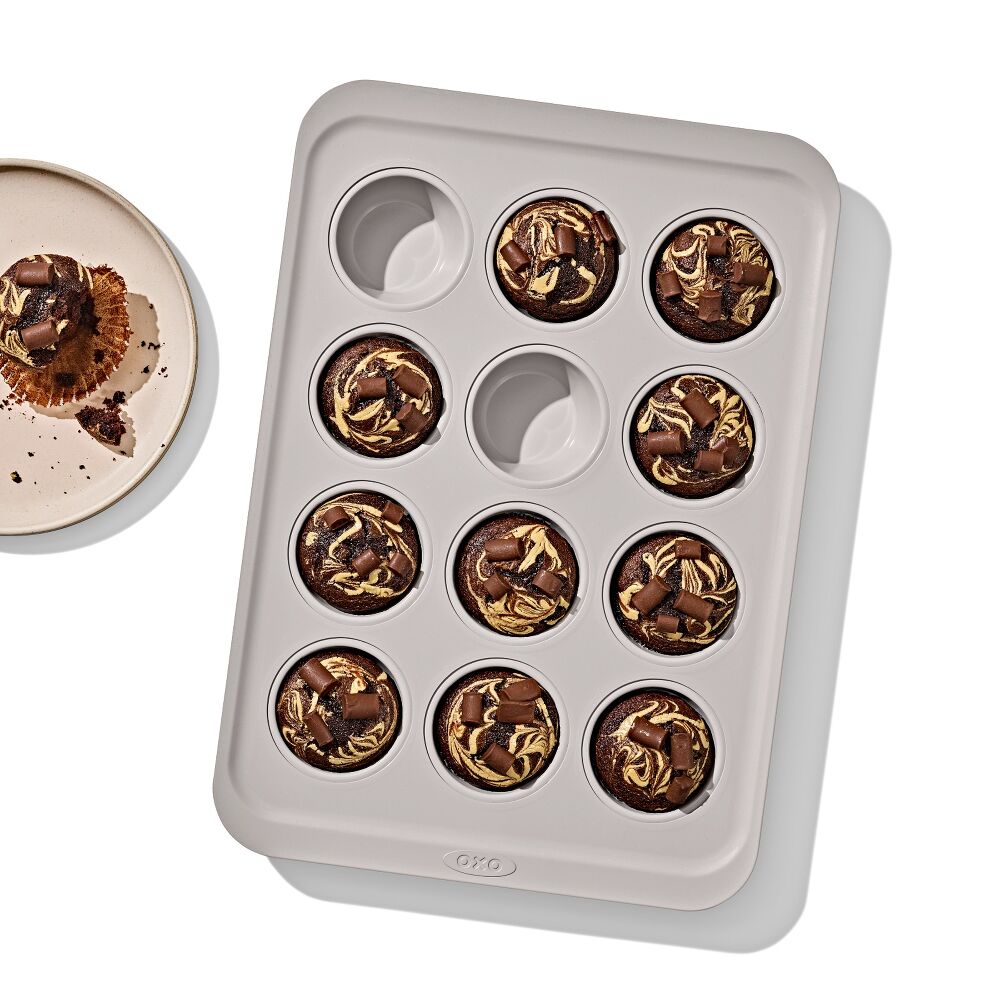 Non-Stick Pro Ceramic Coated Metal Bakeware 12 Cup Muffin Pan Q7
