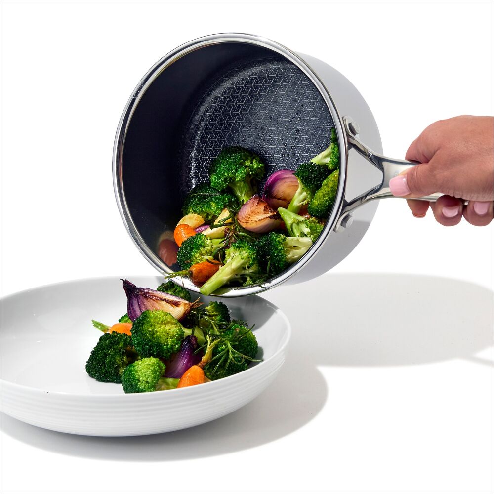 Trident Hybrid Non-Stick Stainless Steel 2.5 Qt Saucepan with Lid Z6