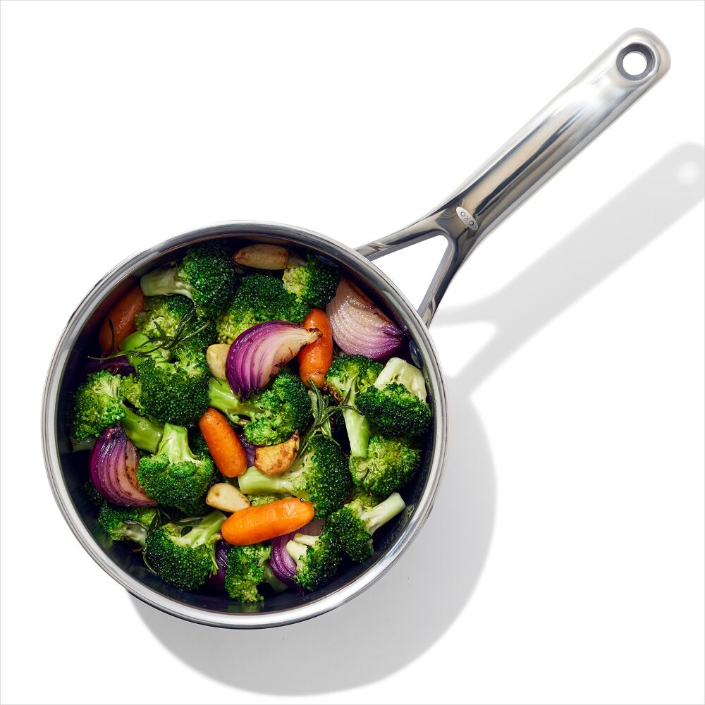 Trident Hybrid Non-Stick Stainless Steel 2.5 Qt Saucepan with Lid Z6