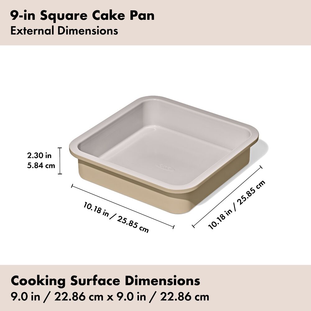 Non-Stick Pro Ceramic Coated Metal Bakeware 9” Square Cake Pan Q2