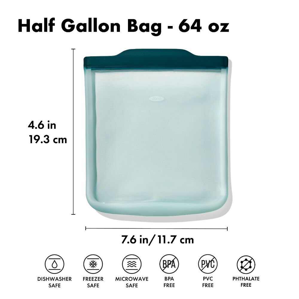 Silicone Reusable Bag - Half Gallon Bag (64 oz) - Lagoon E5