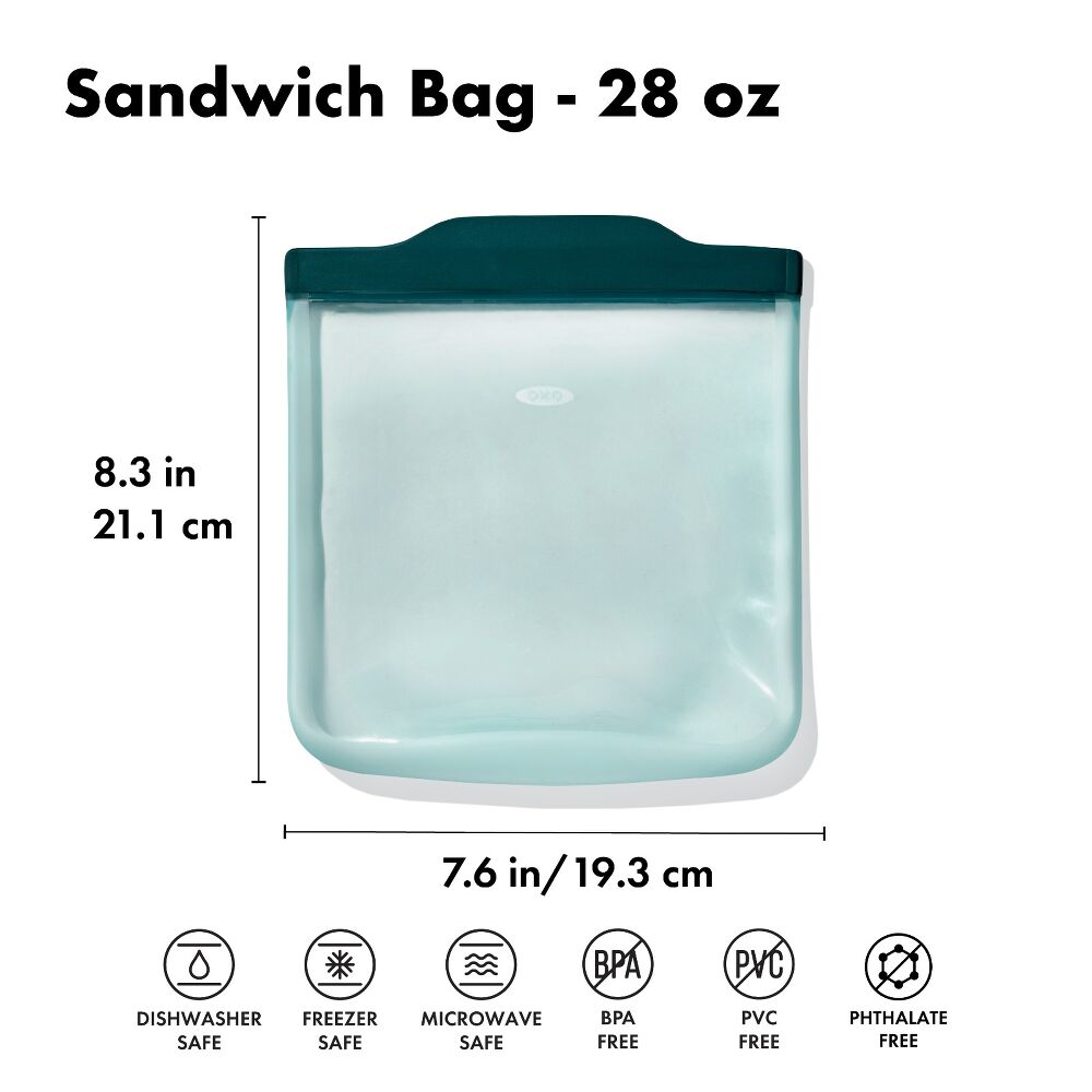 Silicone Reusable Bag - Sandwich Bag (28 oz) - Lagoon Q2