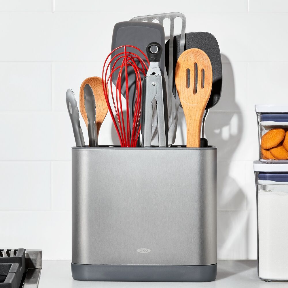 Adjustable Stainless Steel Utensil Holder - Large S6