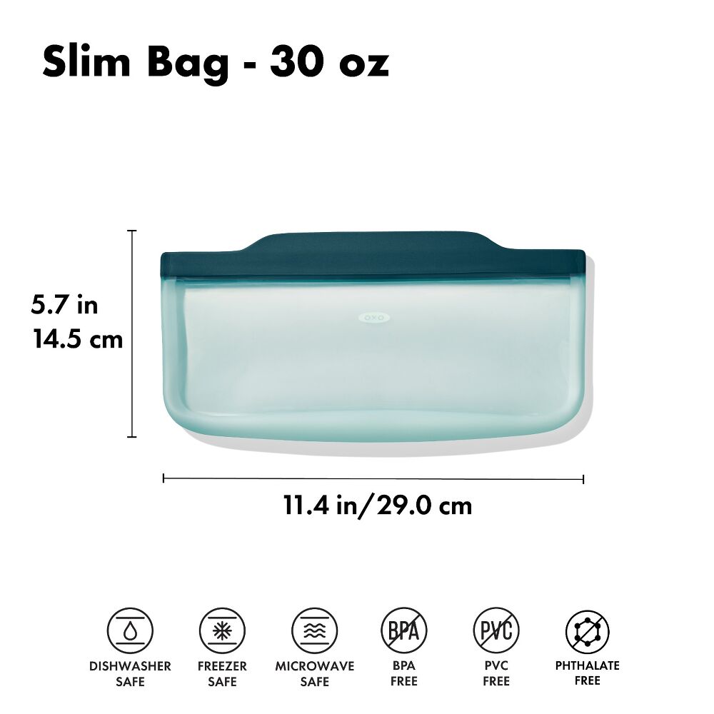 Silicone Reusable Bag - Slim Bag (20 oz) - Lagoon P5