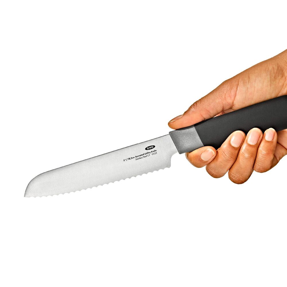5 in Serrated Utility Knife with Locking Sheath G7
