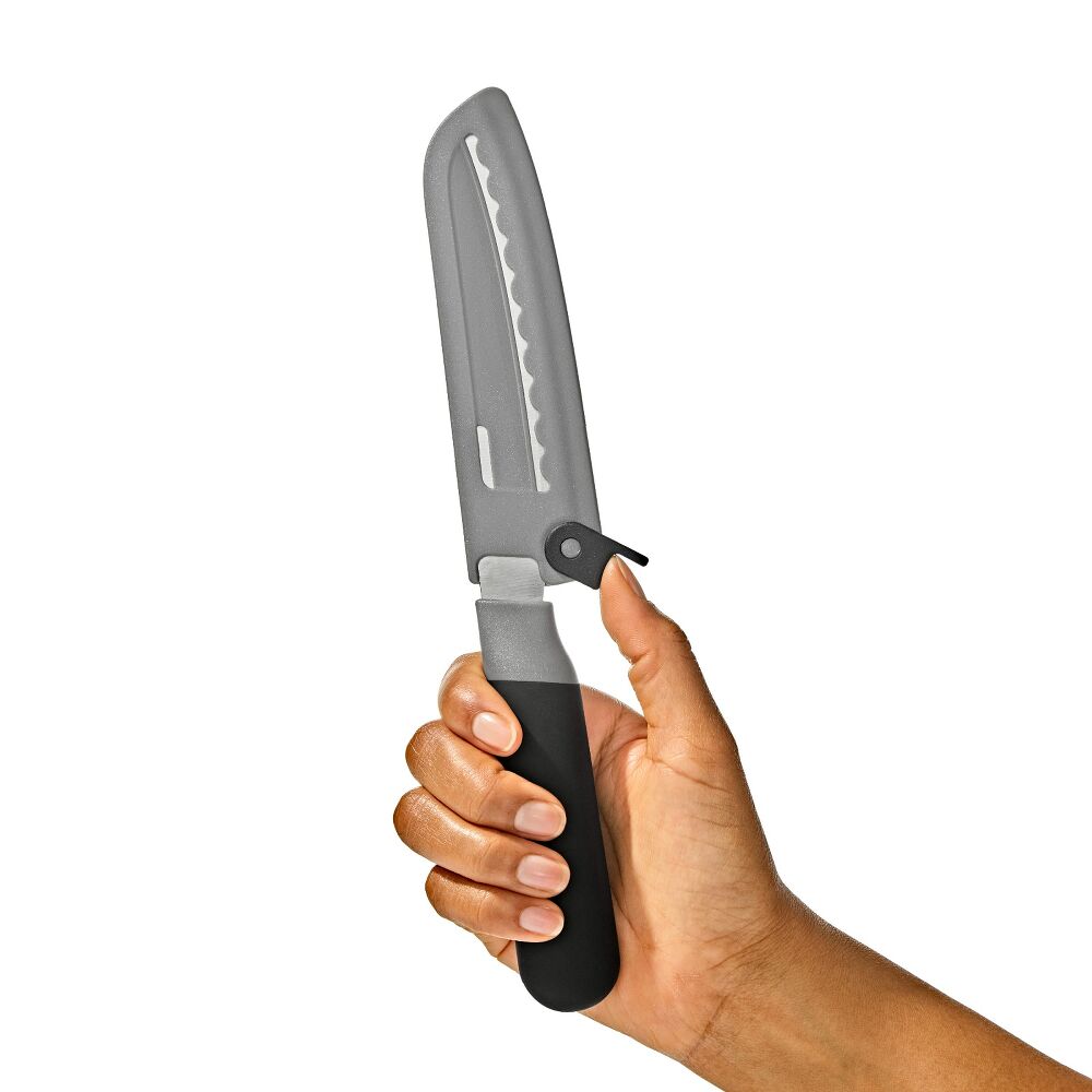 5 in Serrated Utility Knife with Locking Sheath G7