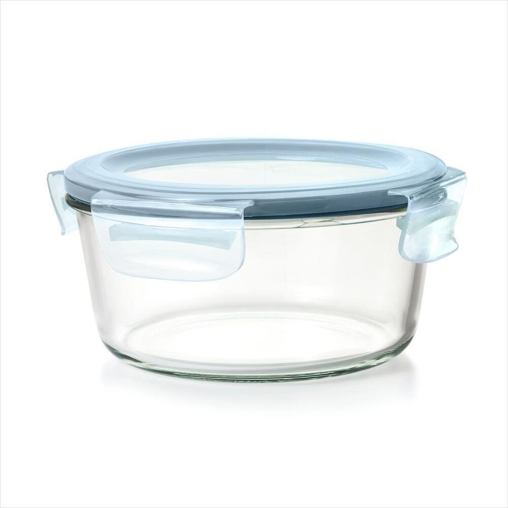 Smart Seal 7-Cup Glass Round Container - Arctic Blue X4
