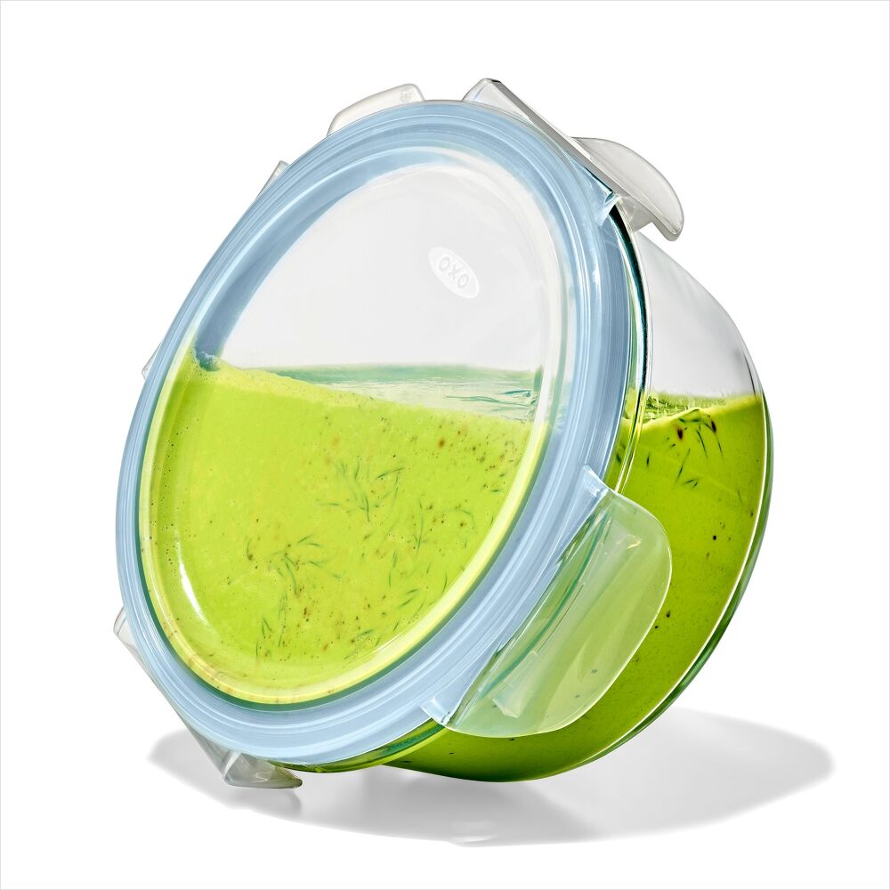 Smart Seal 7-Cup Glass Round Container - Arctic Blue X4