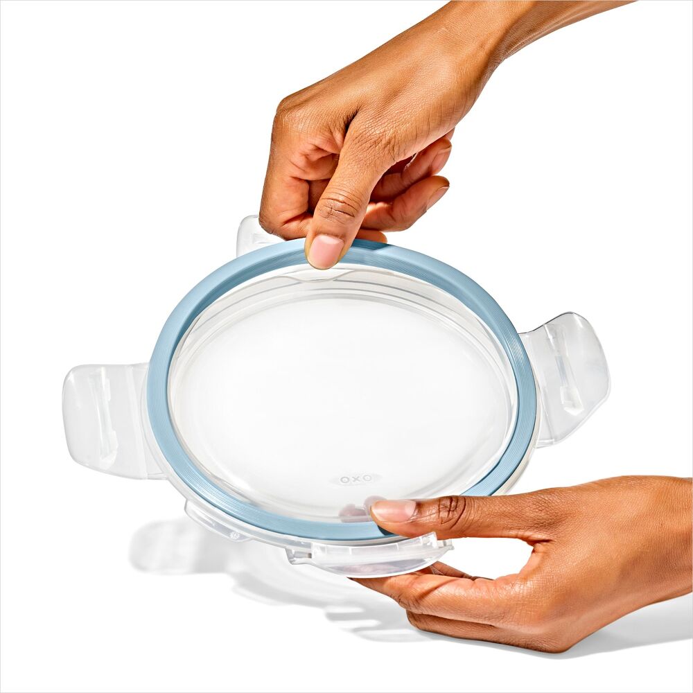 Smart Seal 4-Cup Glass Round Container - Arctic Blue V9