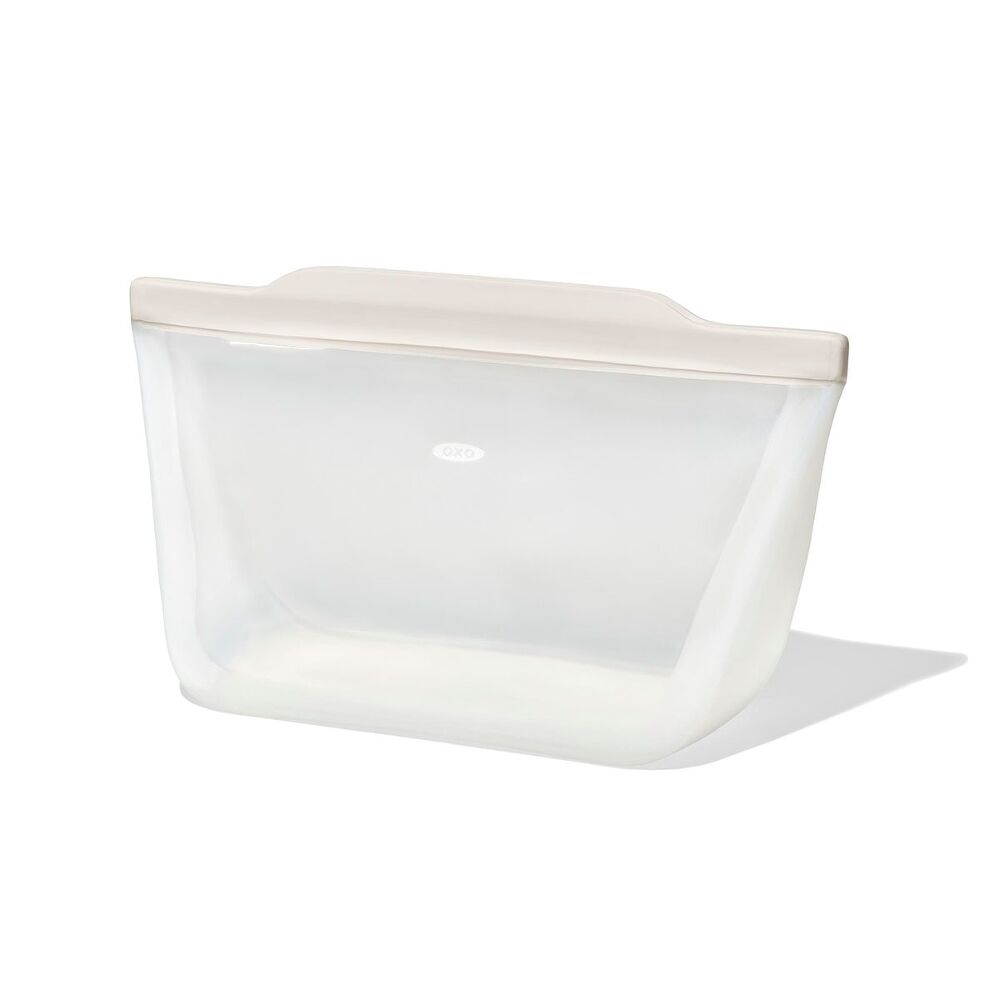 Silicone Reusable Bag - Stand-Up Half Gallon (64 oz) - Oat F5