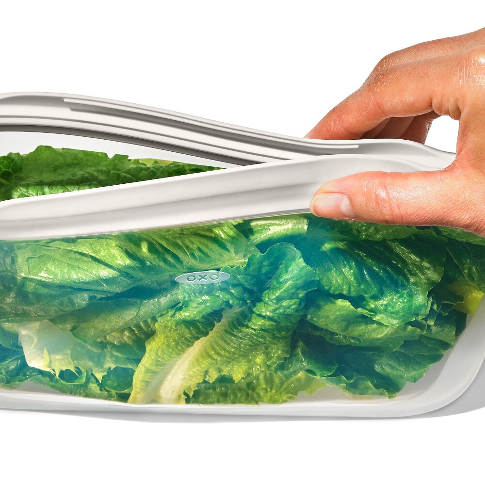 Silicone Reusable Bag - Stand-Up Half Gallon (64 oz) - Oat F5