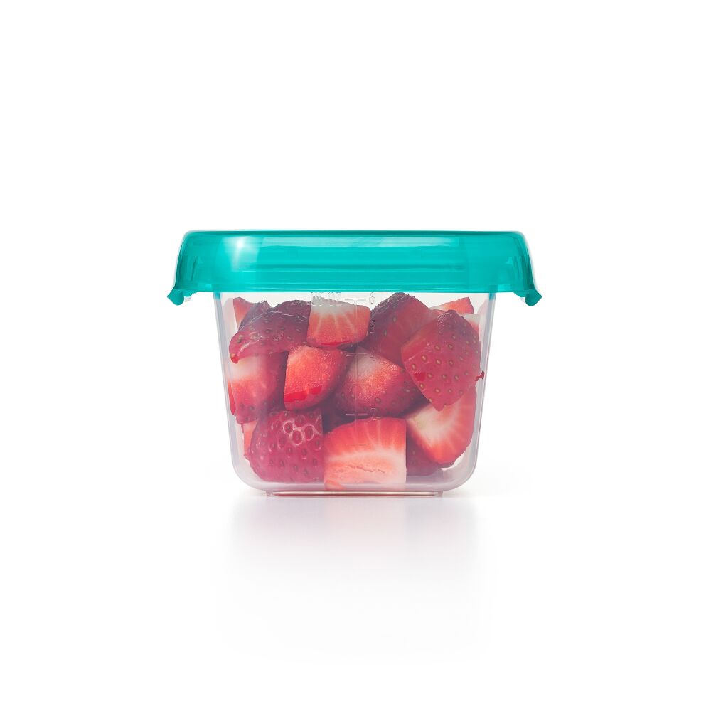 6 oz Baby Blocks™ Plastic Freezer Storage Containers - Tot Teal U2