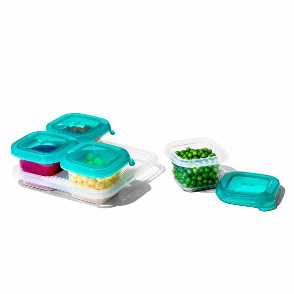 4 oz Baby Blocks™ Silicone Freezer Storage Containers - Tot Teal H9