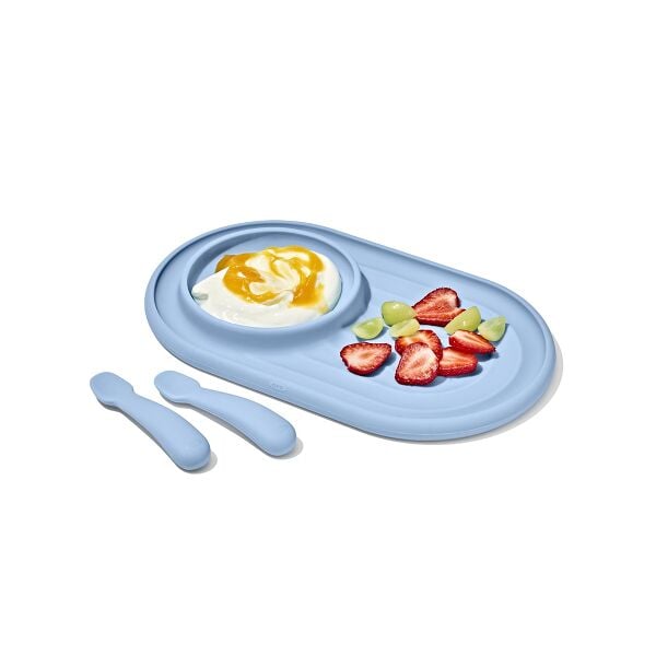 Textured Suction Plate & Spoons Set – 3-Piece L6