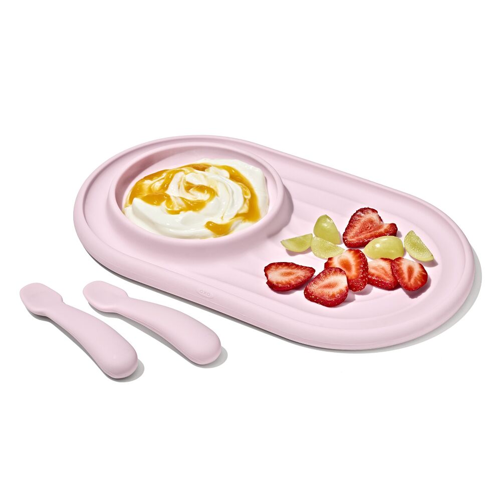 Textured Suction Plate & Spoons Set – 3-Piece L6