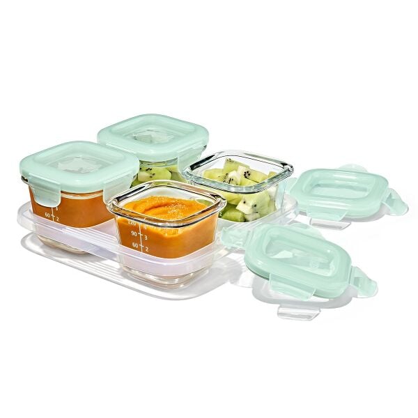 Glass Baby Blocks Food Storage Containers (4 oz) - Opal I8