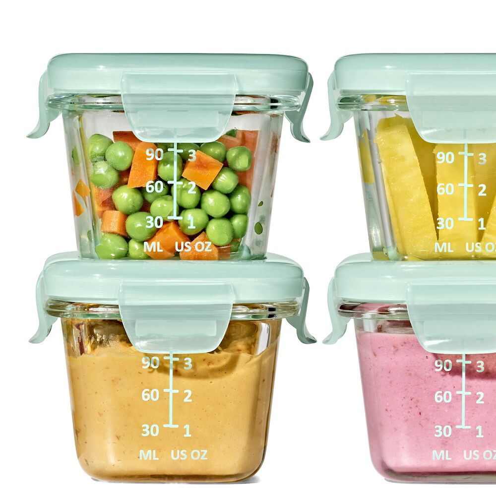 Glass Baby Blocks Food Storage Containers (4 oz) - Opal I8