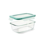 Smart Seal 8 Cup Glass Rectangle Container - Teal Z9