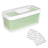 GreenSaver Produce Keeper (5.0 Qt) & OXO GreenSaver Carbon Filter Refills - 4 Pack Bundle L6