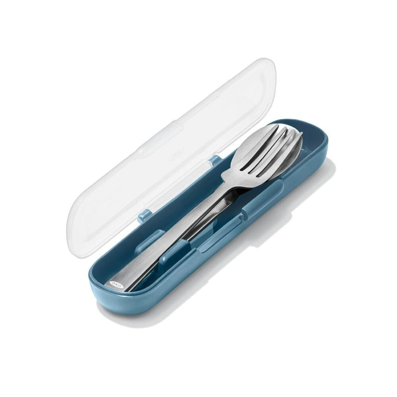 Prep & Go Stainless Steel Utensils With Case - Ocean Blue U0