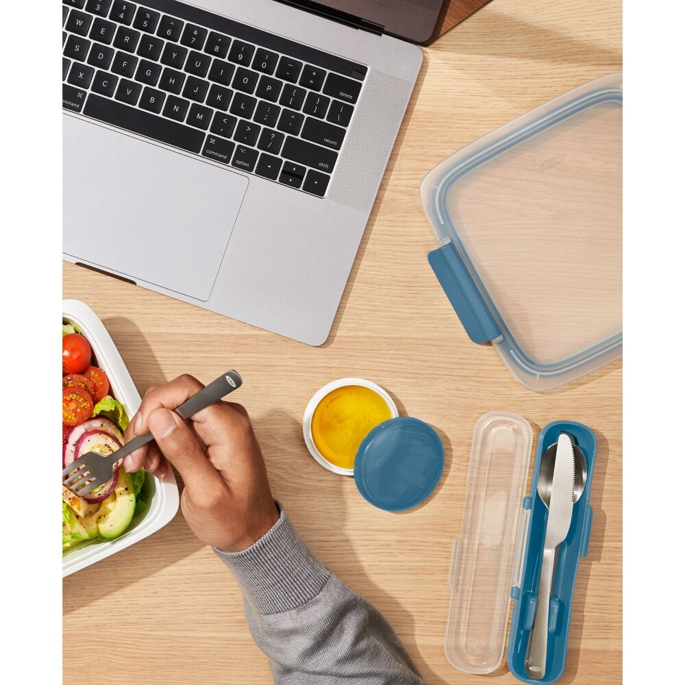 Prep & Go Stainless Steel Utensils With Case - Ocean Blue U0